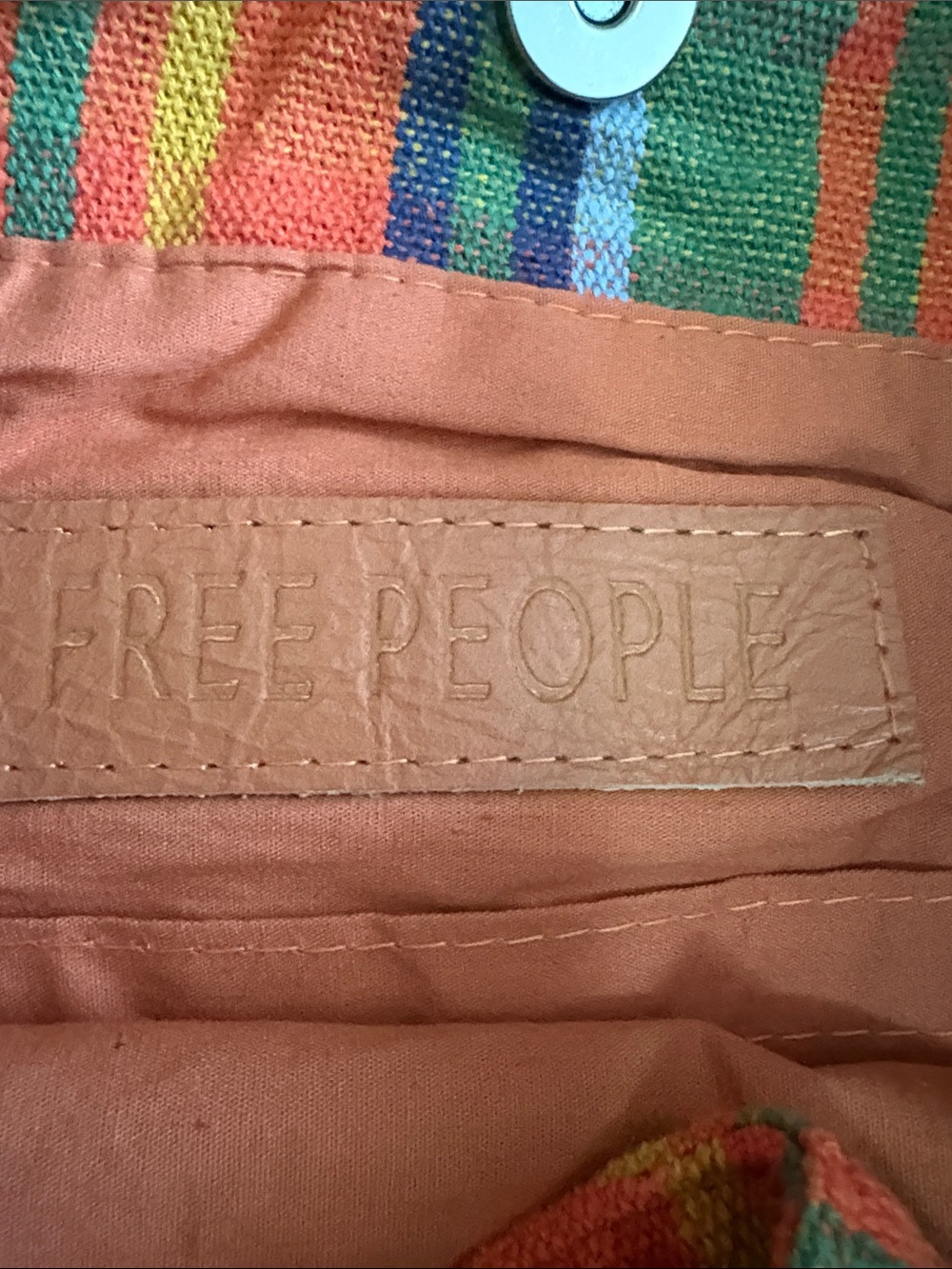 Free People Baby Oksana Striped Canvas Tote in Orange, Green & Purple - Picture 3 of 9